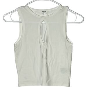 NWT  Cotton: On white tank top Laura Keyhole‎ size XS